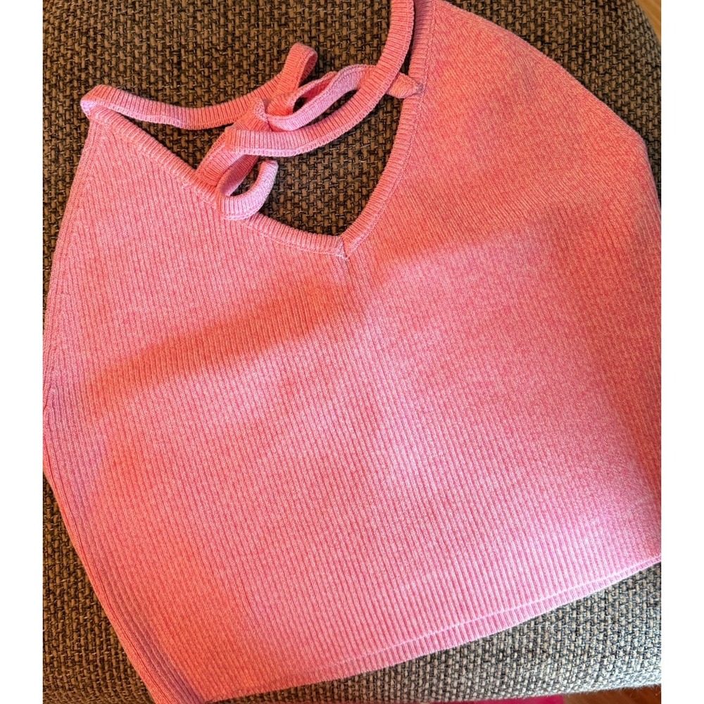 NEW Tilly's Full Tilt Pink Space Dye Pink Ribbed Halter XXL